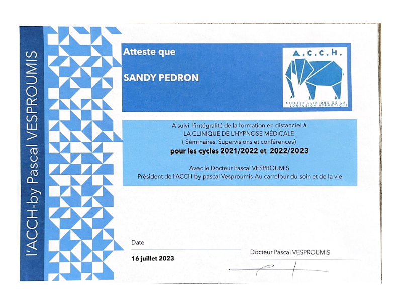 photo diplome Sandy Pédron