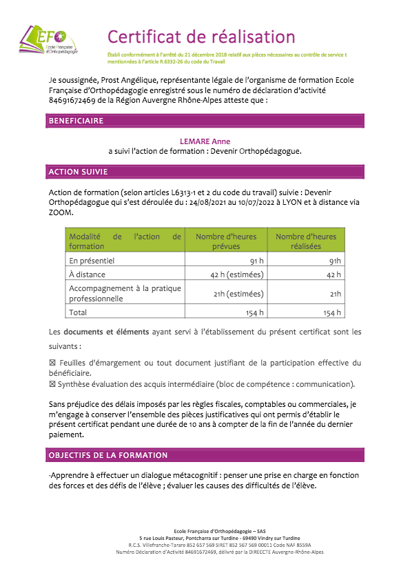 photo diplome Anne LEMARE