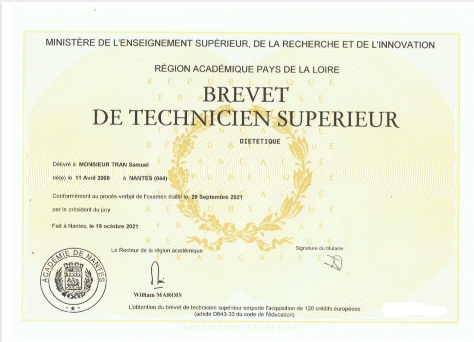 photo diplome Tran Samuel