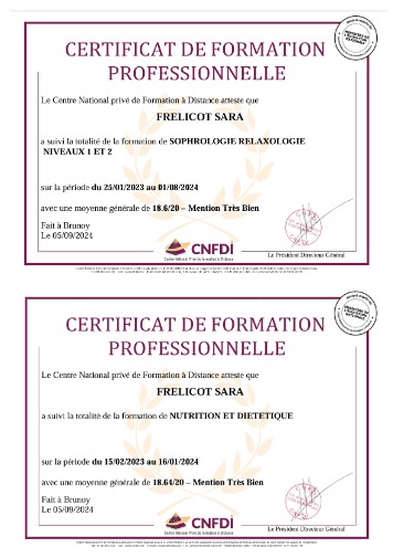 photo diplome Frelicot Sara