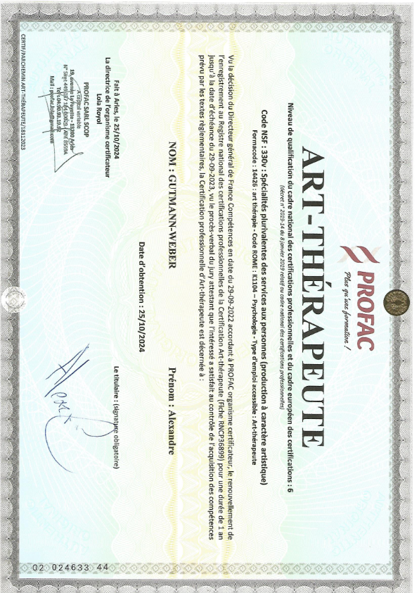 photo diplome Alexandre GUTMANN-WEBER