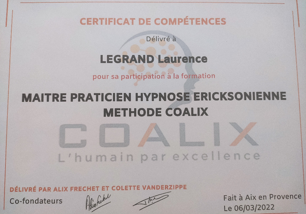 photo diplome LAURENCE LEGRAND 