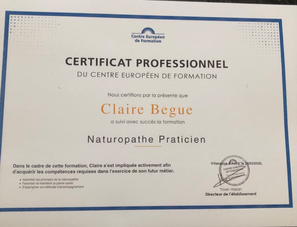 photo diplome Claire Begue