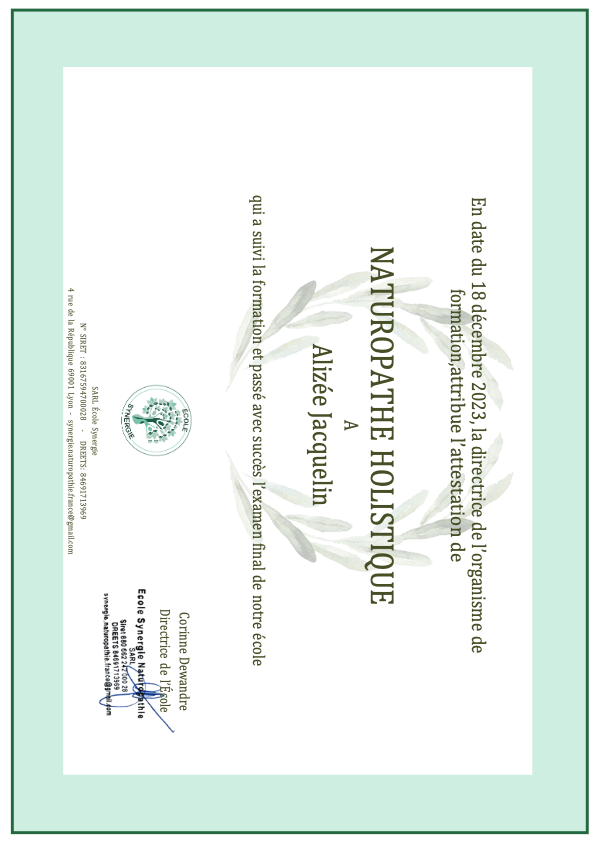 photo diplome LASERENITÉ