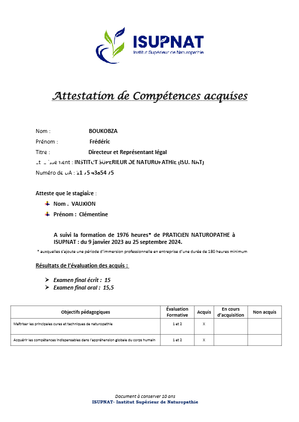 photo diplome Clémentine Vauxion