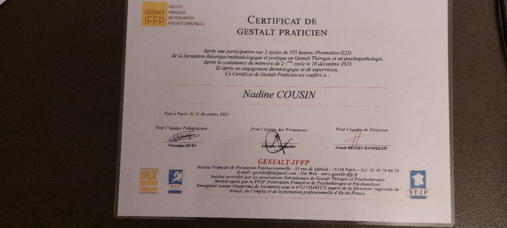 photo diplome Nadine Cousin