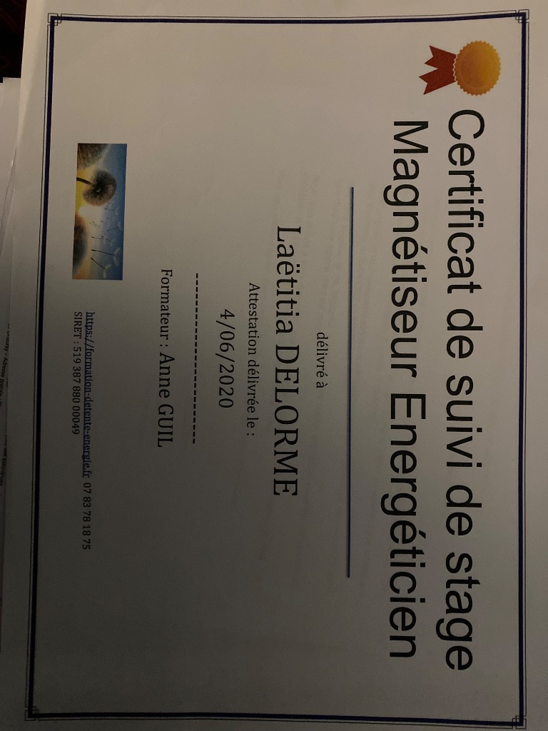 photo diplome E’Sens d’Energie