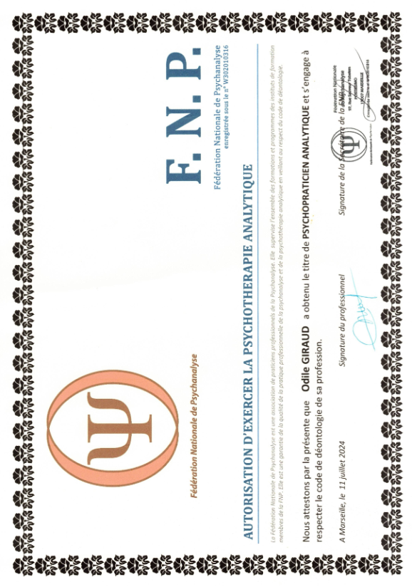 photo diplome Odile GIRAUD