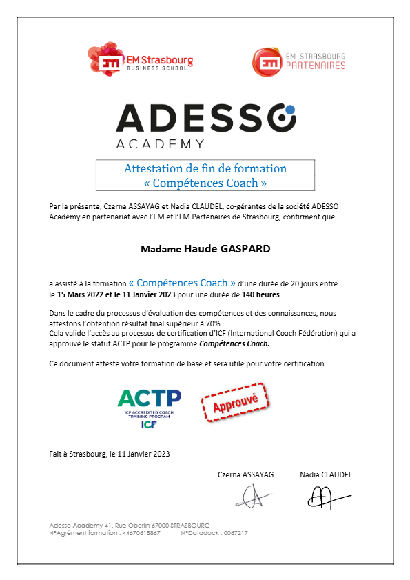 photo diplome Haude GASPARD