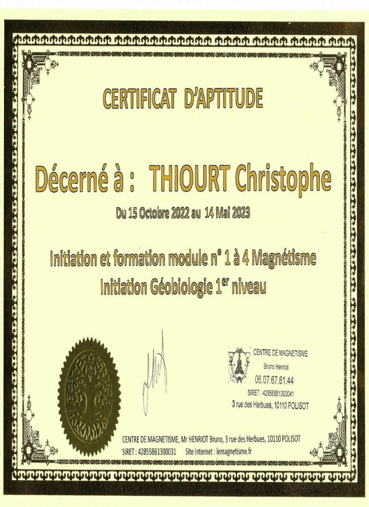 photo diplome Christophe Thiourt