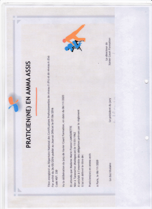 photo diplome Lamourette Marie-France