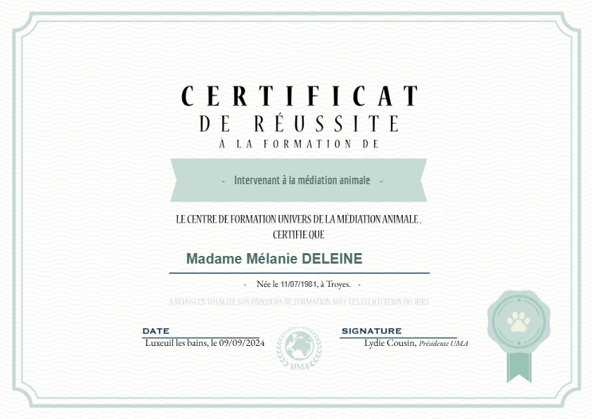 photo diplome SILBARA - Mélanie DELEINE