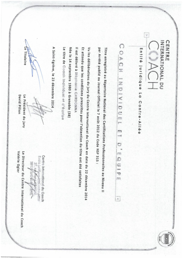 photo diplome O-MaGaSté / Stéphanie Cardonna