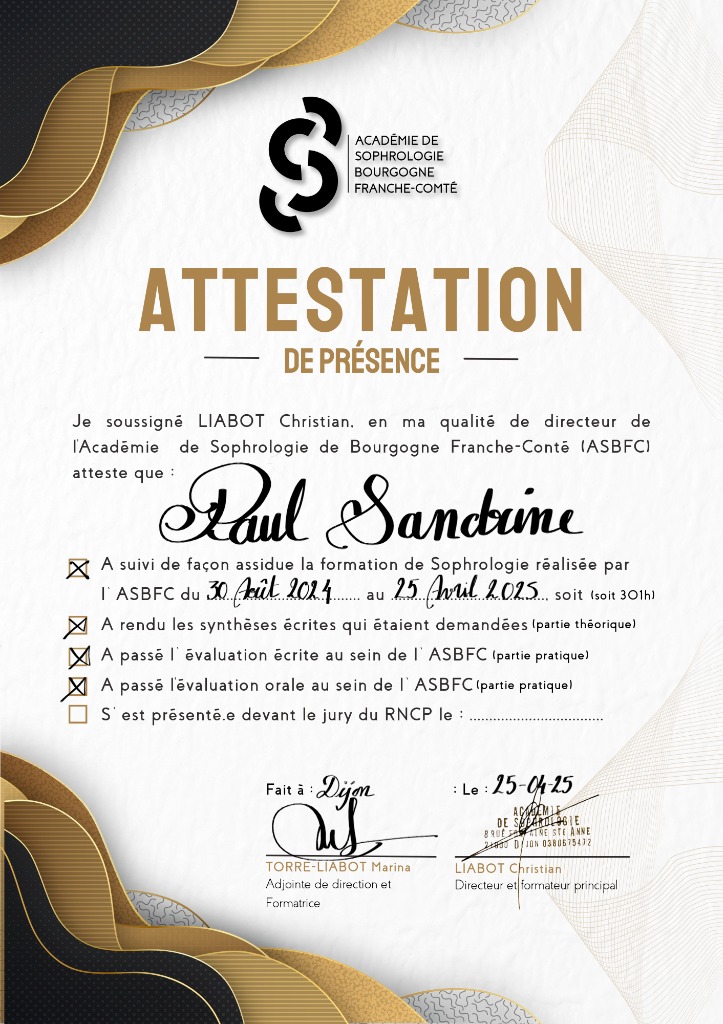 photo diplome Sandrine paul