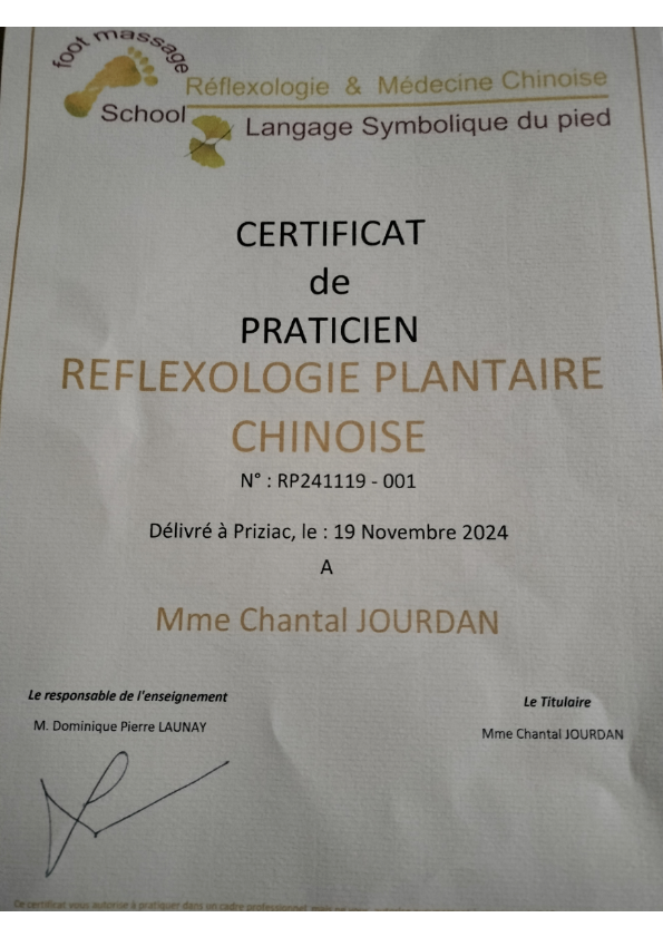 photo diplome Vibration et Pieds