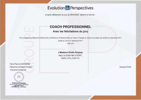 photo diplome Emilie Goyeau