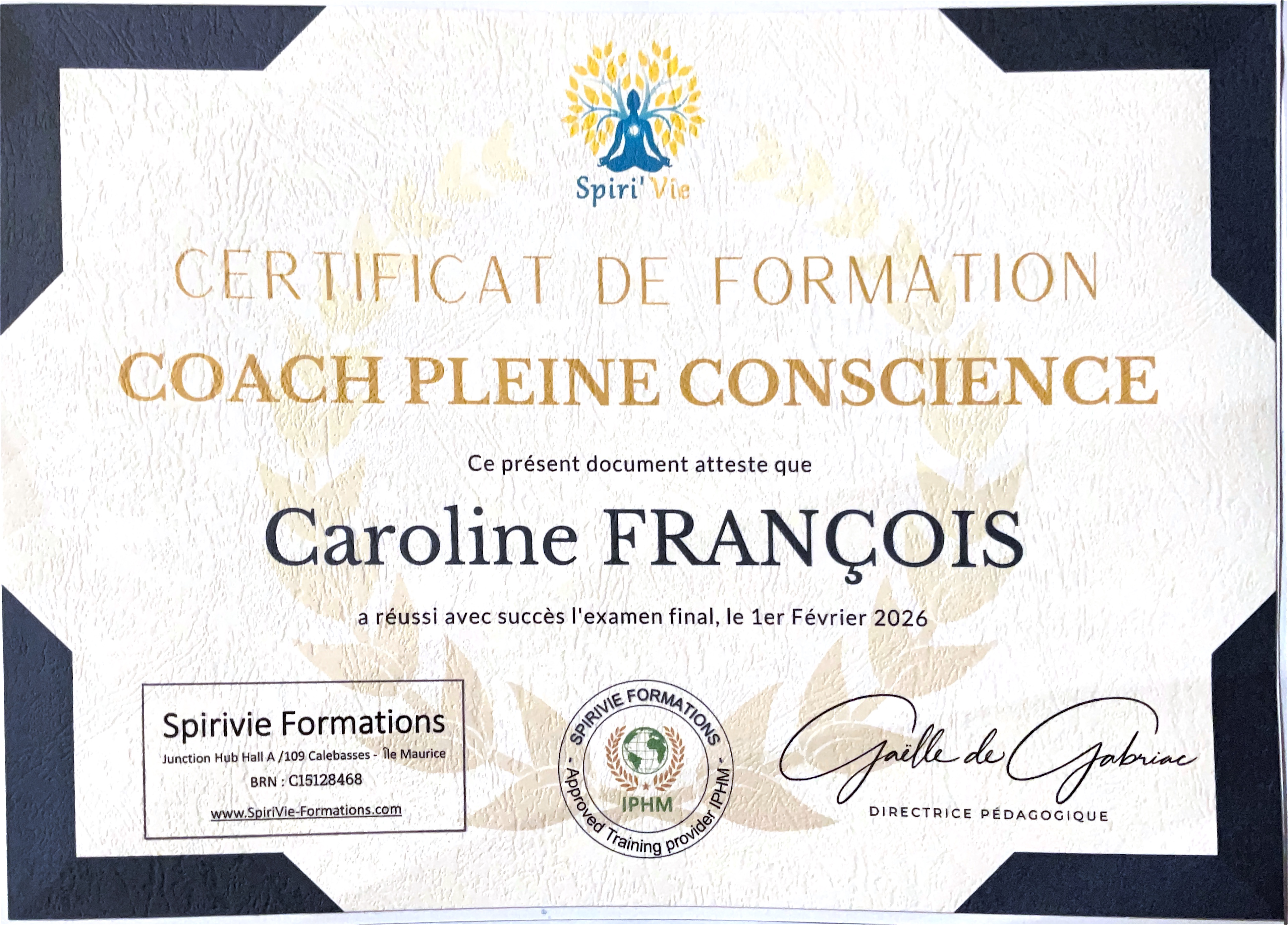 photo diplome Caroline François