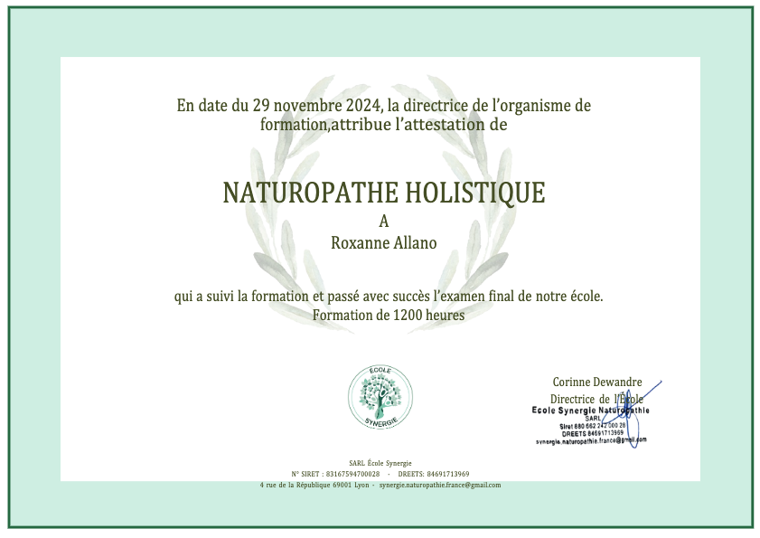 photo diplome Allano Roxanne