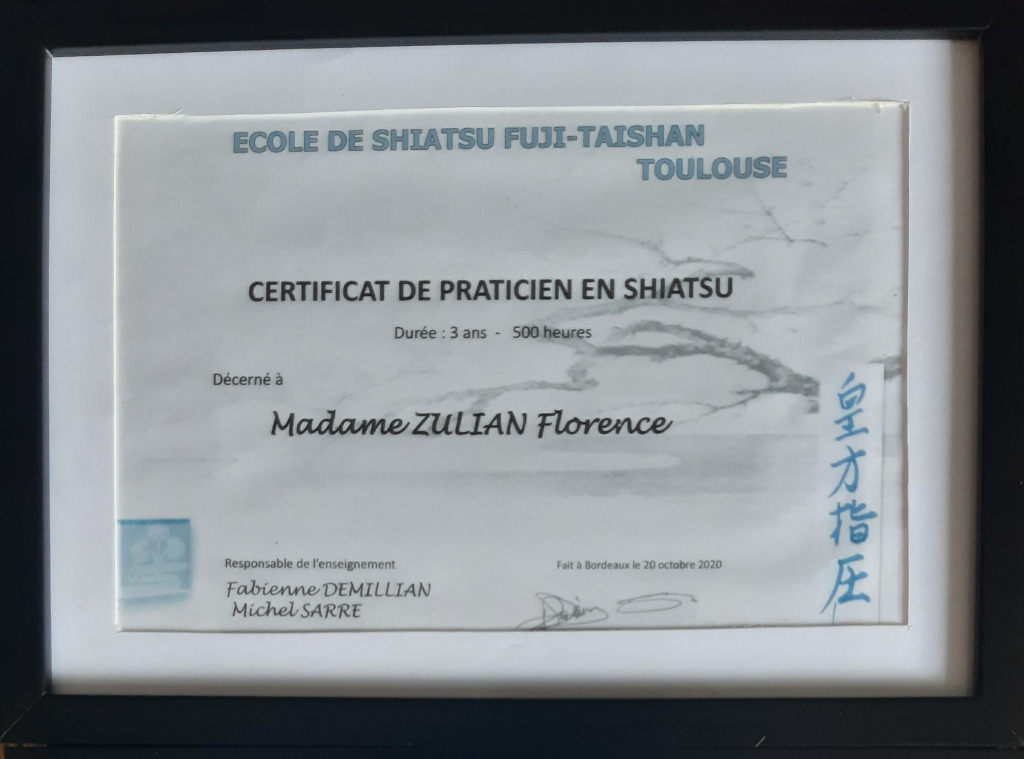 photo diplome Florence-Emma ZULIAN-Le Cercle Zen