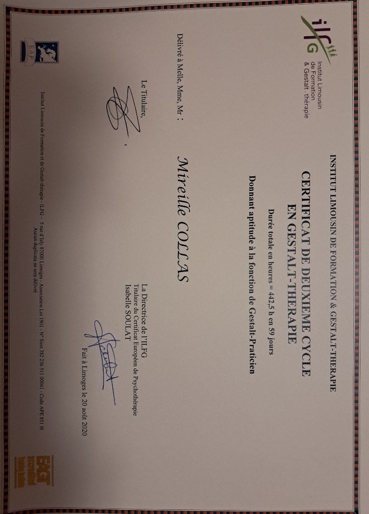 photo diplome Mireille Collas 