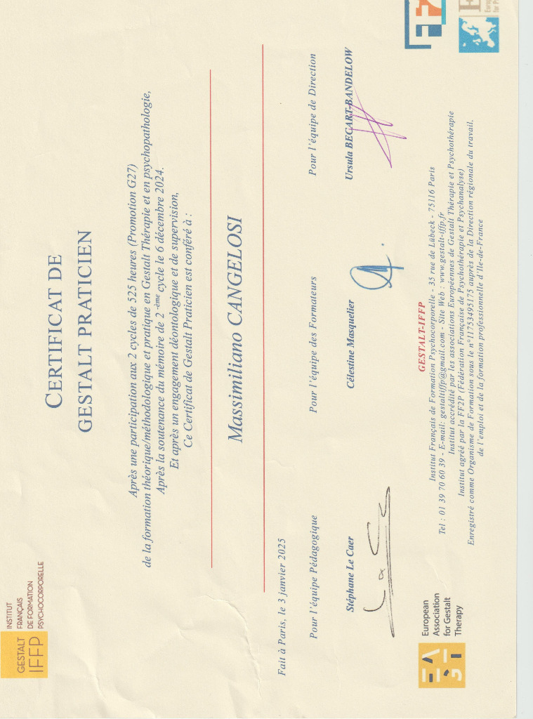 photo diplome Massimiliano Cangelosi