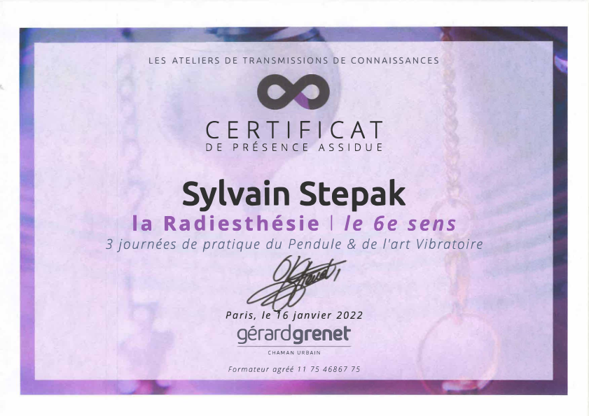 photo diplome Sylvain Stepak 