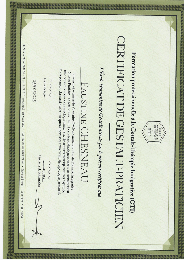 photo diplome Chesneau Faustine