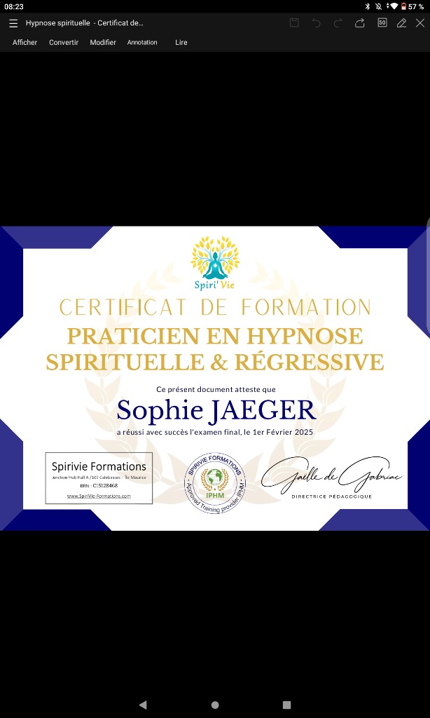 photo diplome Sophie JAEGER Kuchly