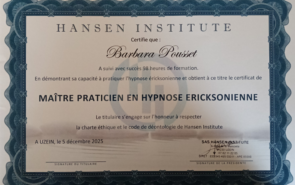 photo diplome Barbara Pousset