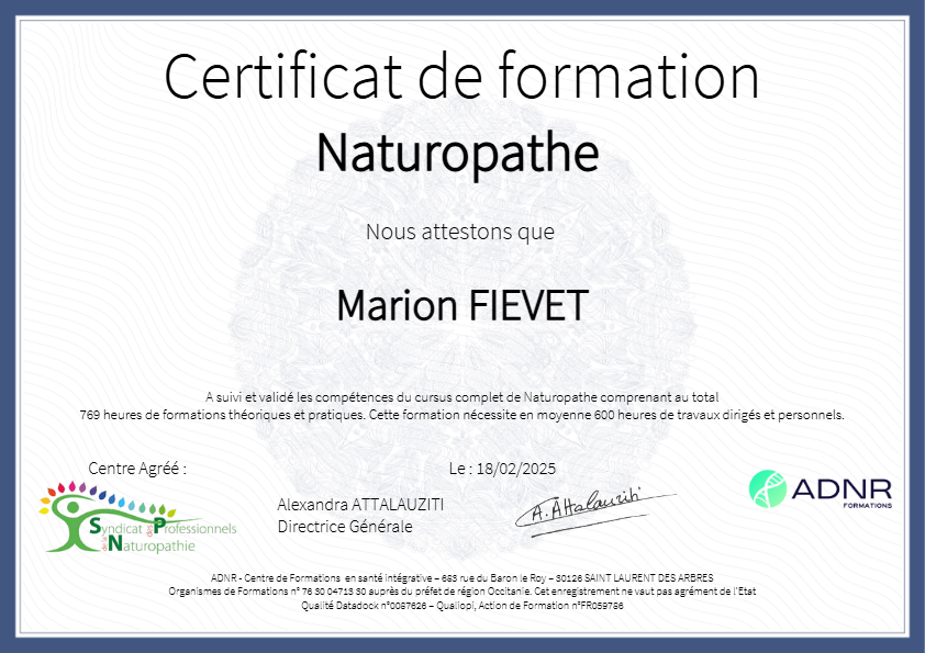 photo diplome Marion Sauro-Fievet 