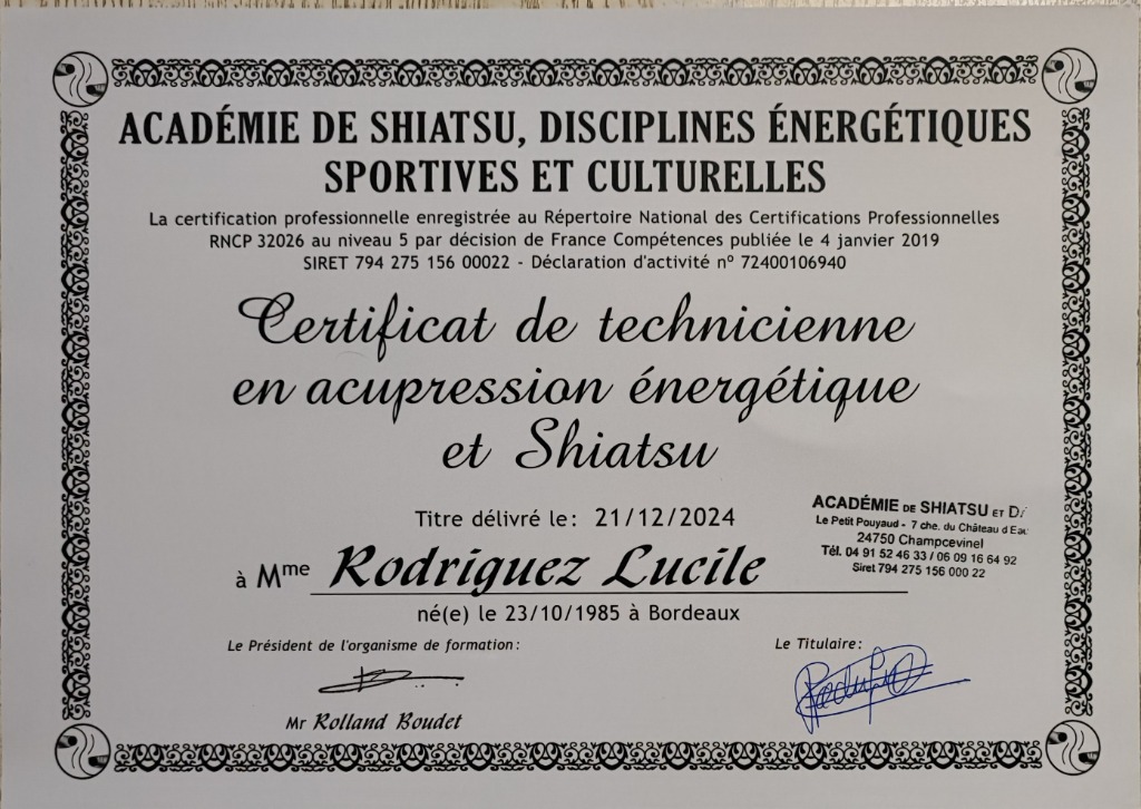 photo diplome Lushiatsu