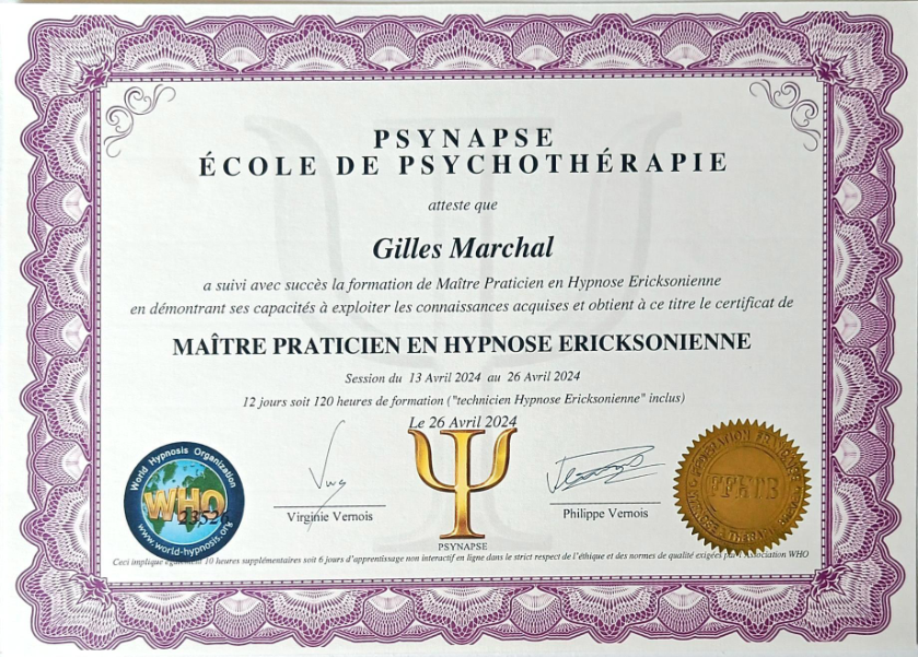 photo diplome Gilles MARCHAL