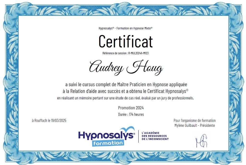 photo diplome Audrey HOUG