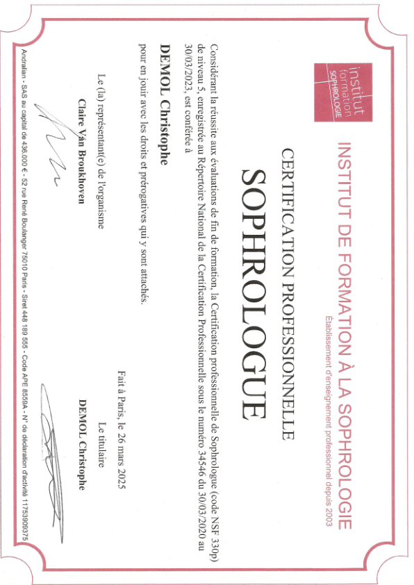 photo diplome Christophe Demol