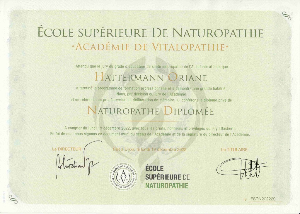 photo diplome Oriane Hattermann