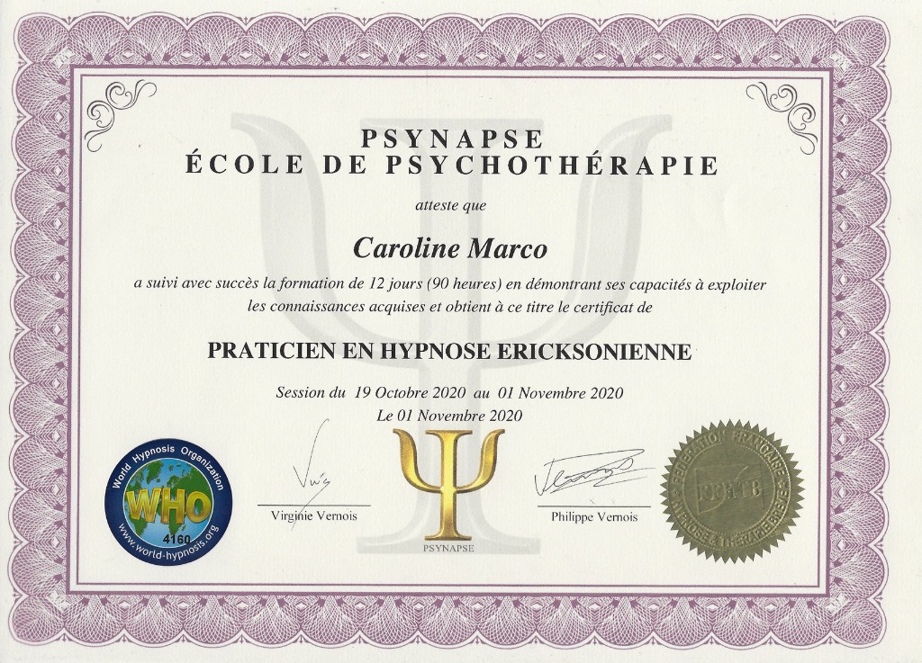 photo diplome Caroline MARCO