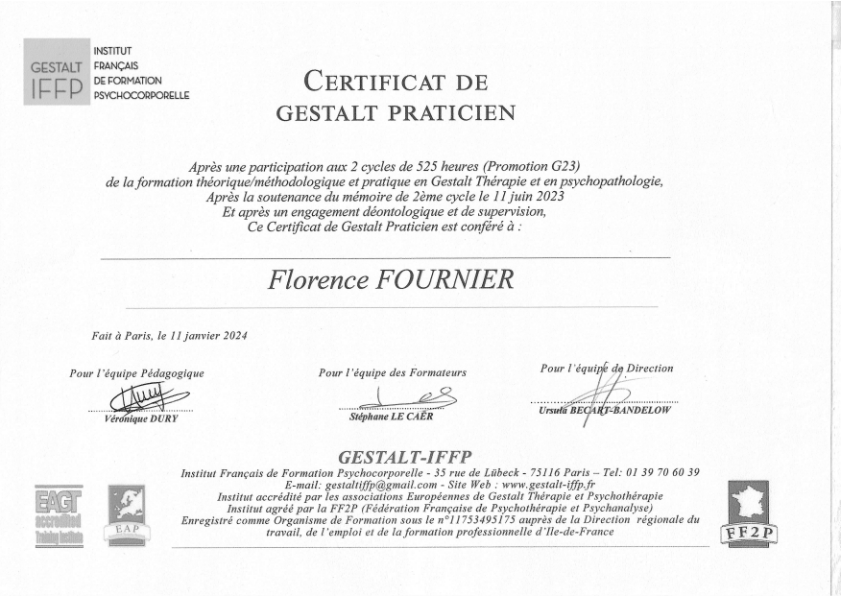 photo diplome FLORENCE FOURNIER