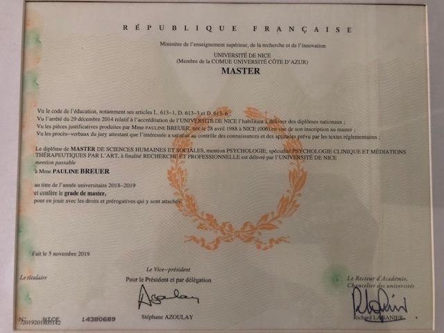 photo diplome BREUER Pauline