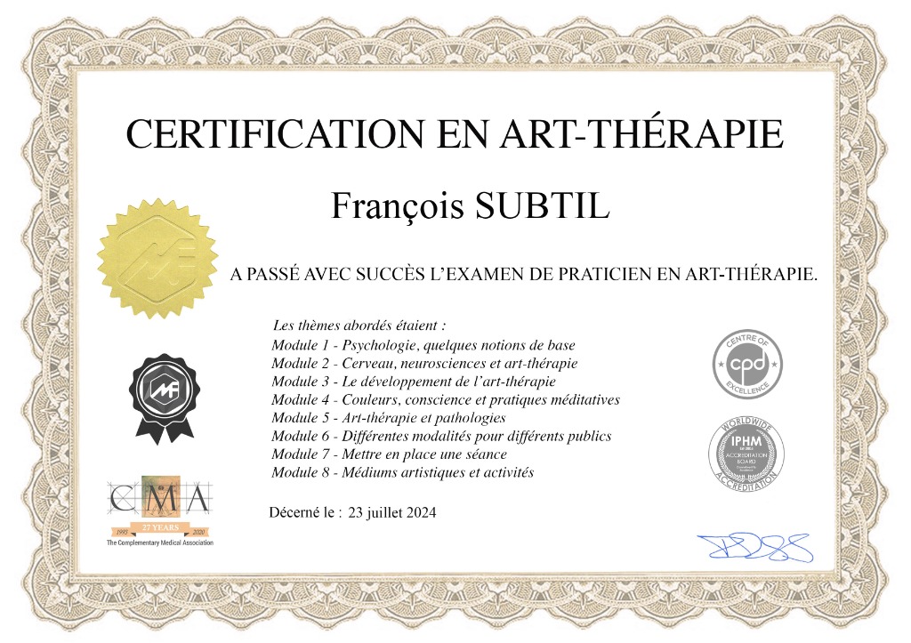 photo diplome Les Pinceaux de l’Âme