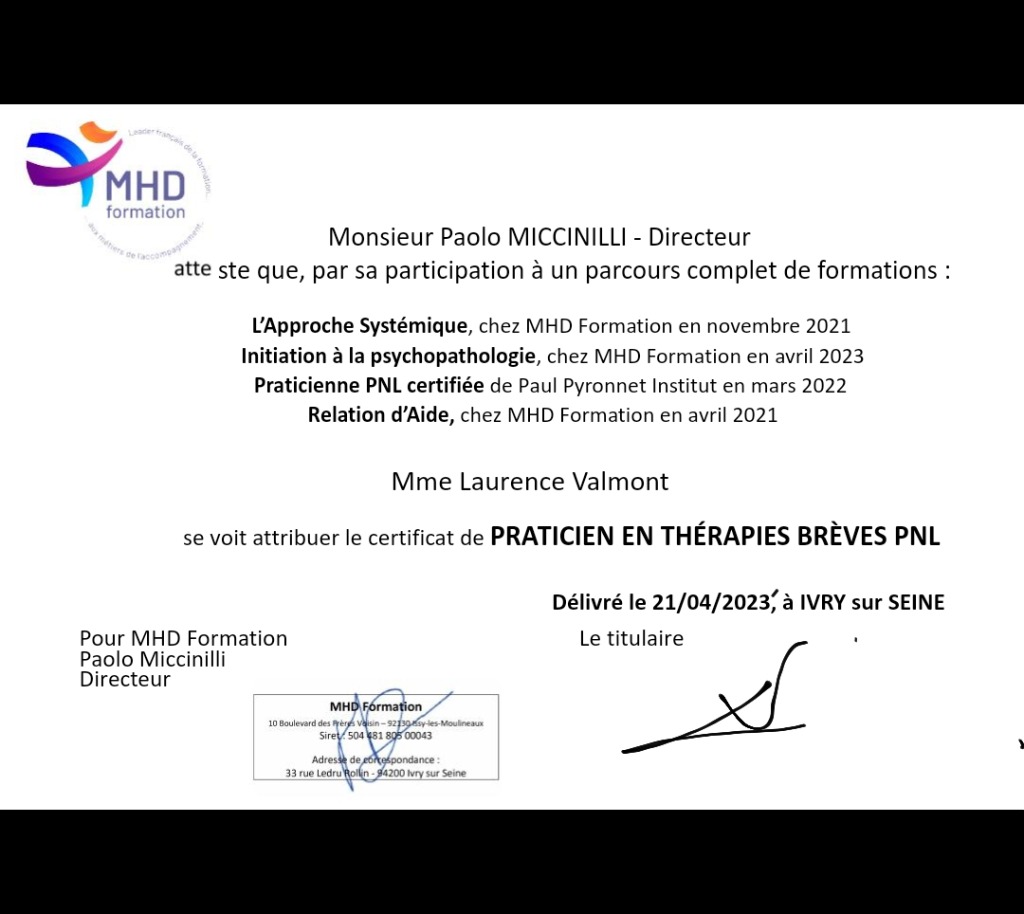 photo diplome Laurence Valmont