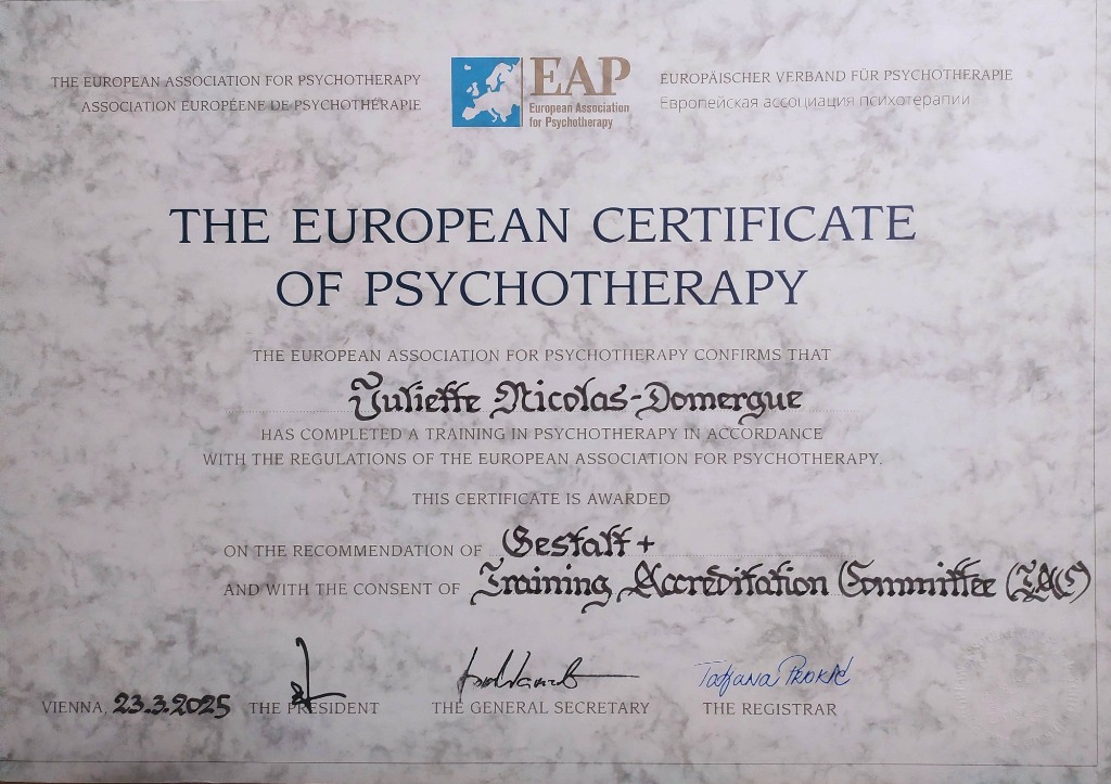 photo diplome Juliette Nicolas-Domergue