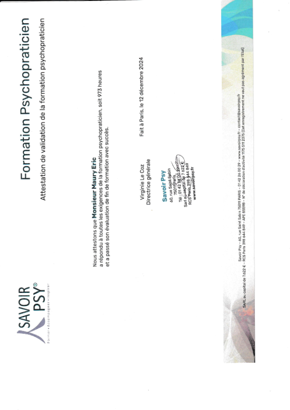 photo diplome Eric Maury