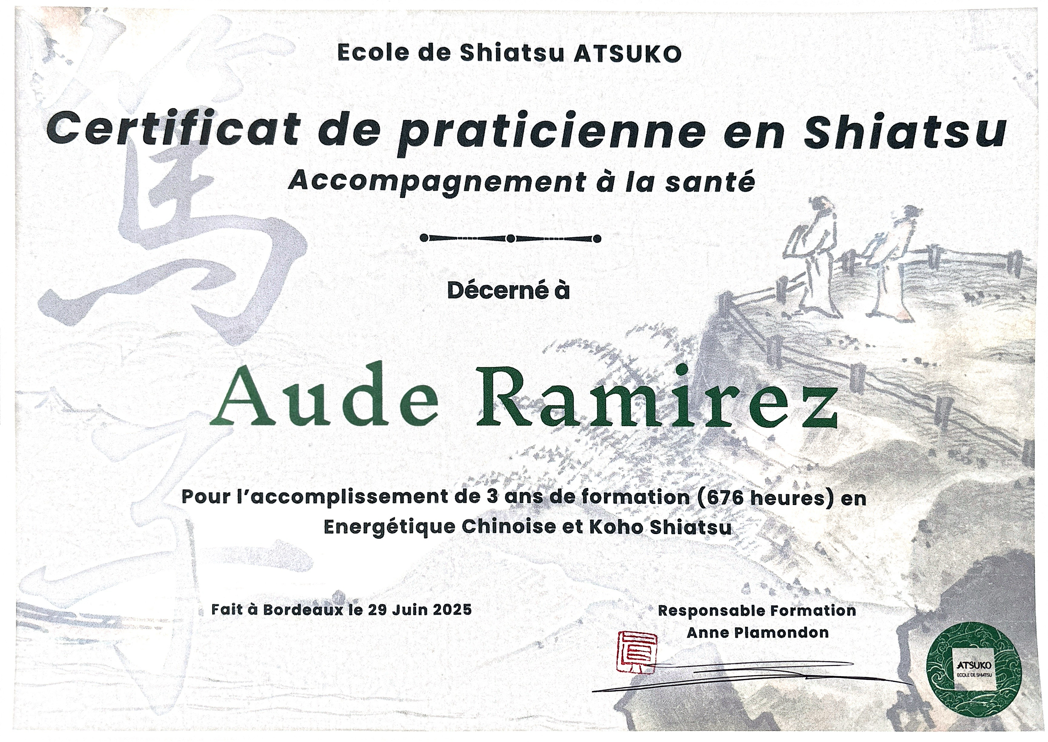 photo diplome Aude Ramirez