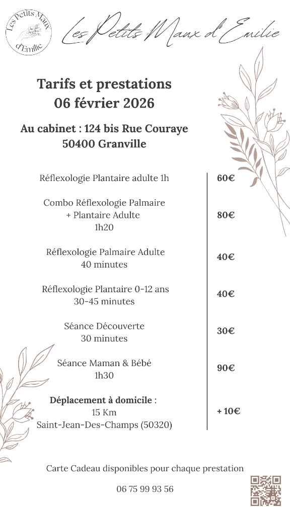 photo diplome Les Petits Maux d’Emilie (Réflexologue Granville)
