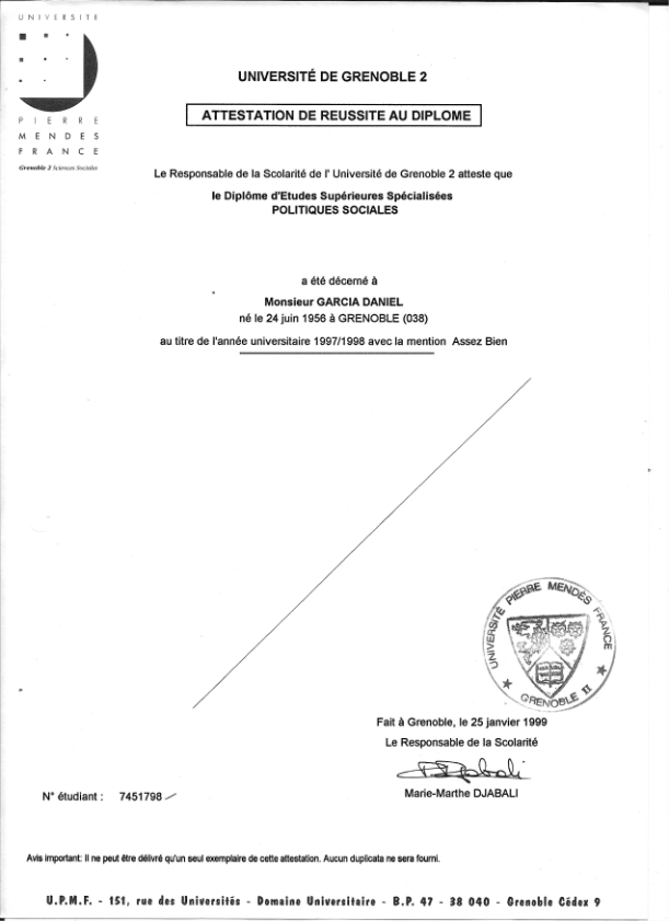 photo diplome Daniel Garcia