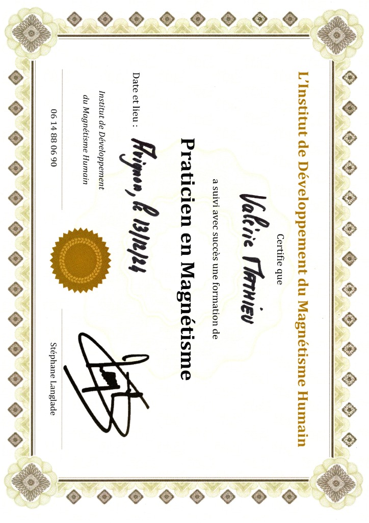 photo diplome MATHIEU VALERIE