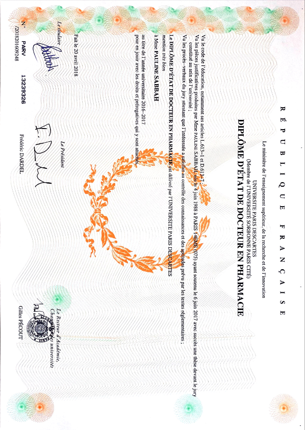 photo diplome Pauline RHOUM