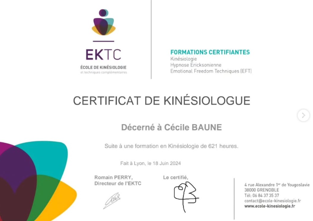 photo diplome Cécile Baune