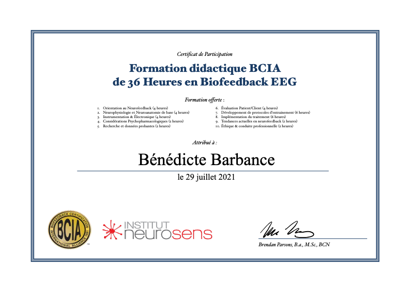 photo diplome Bénédicte Barbance