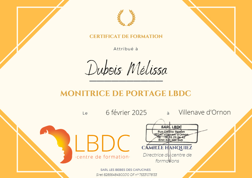 photo diplome Mélissa Dubois